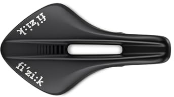 Fizik Transiro Aeris R1 Kurzstrecken-Triathlon-Fahrradsattel, karbonverstärkte Schale und Carbon-Schienen, 135 mm Breite, Schwarz
