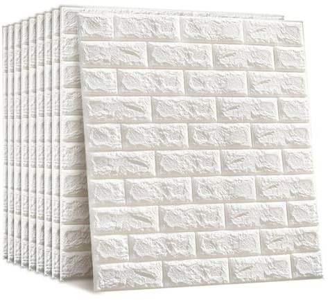 3d Wandpaneele Selbstklebend, PE Wandaufkleber Wandtapete, Tapete Steinoptik Tapete Ziegel, Wandpaneele Aus Styropor Wasserdicht, 3D Tapete für Schlafzimmer Wohnzimmer Badezimmer Küche,10 Stück ( Colo