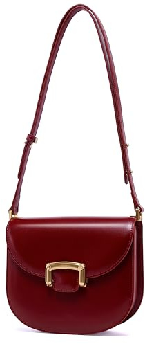 LAFESTIN Kleine Umhängetasche aus Spaltleder für Damen mit verstellbarem Riemen, Schulterhandtaschen mit Kreditkartenfach