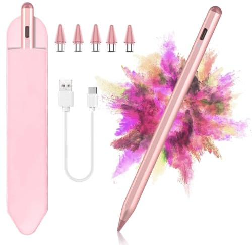 KBCASE Stylus Pen for Apple iPad 2018-2025,2nd Generation Pencil Faster Charge with Palm Rejection for iPad A16 11/10/9/8/7/6th Gen, Pro 11/12.9/13, Air 3rd-6th, Mini 5/6/7th,5 Replacement Tips
