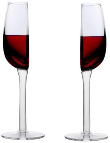 Generisch Weingläser 2er Set, Halbes Weinglas Kreatives Kristallglas Halber Rotweinbecher Glas Weinglas 140ml Mit Langem Stiel Halbrunder Becher Für Den Heimgebrauch Champagnerglas
