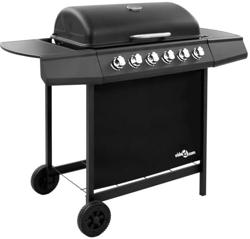 Juroupi Gas BBQ Grill with 6 Burners Black (FR/BE/IT/UK/NL only),Gas Barbecue,Gas Barbecue BBQ Grill-48551