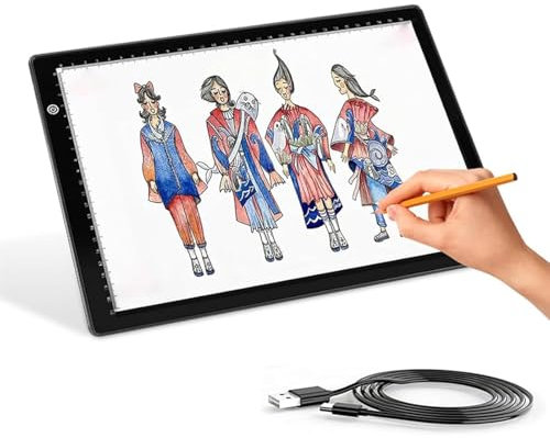 A4 Slide Viewer, 3 Brightness Adjustable, LED USB Powered Slide Scanner for Film Negative, APP Editing, LED Art Tracing Pad, for Viewing and Scanning Slides and Negatives