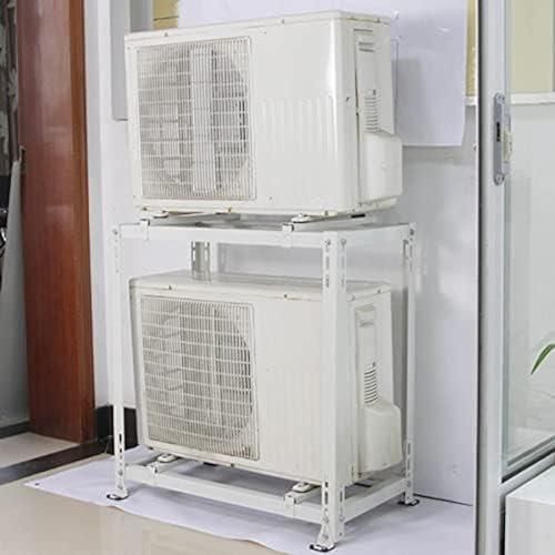 Soporte universal de aire acondicionado resistente para sistemas Mini Split, doble apilamiento, absorción de golpes, 90 x 1, soporte base para condensador compatible con sistemas de bomba de calor.