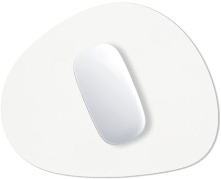 Hsurbtra Mouse Pad, Premium-Textured Small Oval Mousepad 8.7 x 7.1 Inch White, Thick 3 mm Anti-Slip Waterproof Rubber Pretty Cute Computer Mat for Office Home Gaming Laptop Men Women Kids