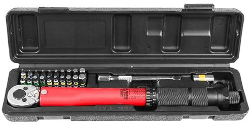 Adjustable Torque Wrench Set 1/4Inch Drive Spanner Kit 2-24N.m Hand Motorbike Car ing Accessory
