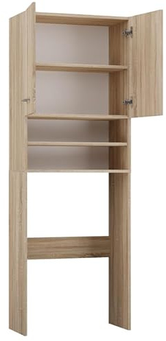 BDW Waschmaschinenschrank 180x64x30 cm, Badezimmer Hochschrank, Badezimmerschrank Hoch, Badezimmer Möbel, Bad Schrank Badezimmerschrank, Badregal, Waschmaschine, (Model 1, Eiche Sonoma)
