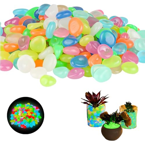 500Pcs Fish Tank Stones, Glow In The Dark Pebbles, Garden Pebbles, Diy Mini Decorative Fish Tank Coloured Stones, For Landscaping For Plants Yard Aquarium Garden Sidewalk