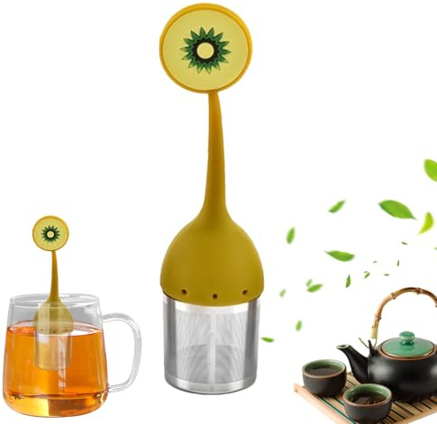 Infusore per tè - Casco da tè | Cucina per uova Fine Mesh Filtro Céquette più ripida Frutta a forma di frutta riutilizzabile Silicone plus abrup