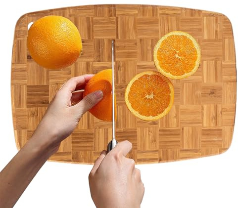 Planche à découper en bois, bloc de boucher robuste, planche à découper multifonctionnelle, bois naturel, construction extra épaisse et durable, idéale pour la préparation des repas, la charcuterie