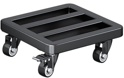 Generisch with Wheels, Heavy Duty Metal Plant Stand, 11.81x11.81x3.15in Flower Pot Mobile Tray with Lockable Swivel Casters, Rust Resistant for Indoor, Outdoor, Garden, Patio