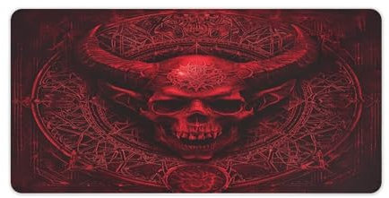 Vqqkasmn Desk Mat Mouse Mat‌ Gaming Mouse Pad Large Demon Skull And Horns Printed for Computers Laptop Office Home