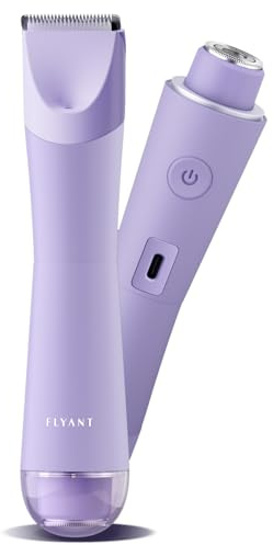 Bikini Trimmer for Women, 2 in 1 Electric Shaver for Women, Bikini RazorWaterproof IPX7 with LED, Pubic Hair Trimmer for Leg Arm Underarm Bikini Area, Pull Bows Gift Box(Lavender Dream Purple)