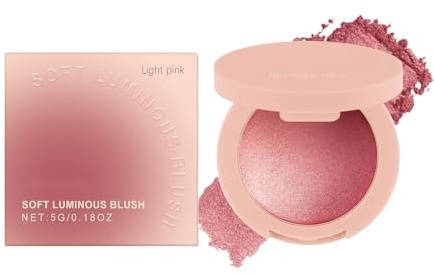 Fard a Polvere,Trucco Blush In Polvere Rosa - Bellezza Coprente e Durevole, Cosmetici Luminosi per Donne e Ragazze Tutte le Carnagioni con Effetto Luminoso