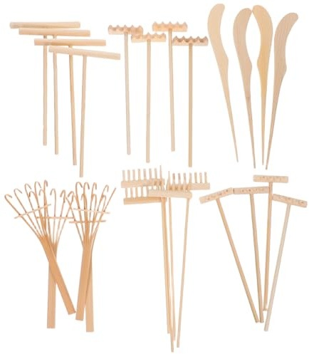 GALPADA Mini Râteaux à Sable pour Jardin Zen Plateau Bois pour Rocaille Ensemble Outils De Jardinage Décoration De Bureau Créativité Et Détente