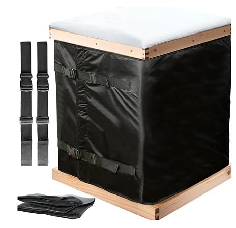 Gettimore Copertura isolante impermeabile in tessuto Oxford 600D con protezione termica in cotone perlato per il calore invernale dell'alveare, 195 x 60 cm, nero