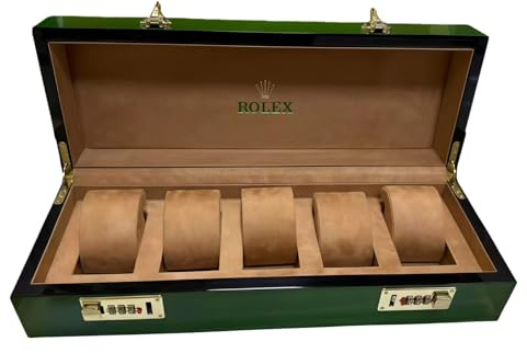 ROUREOX Verde Scatola Orologio Conservazione Custodia Vetrina Organizzatore Premium Velluto Interno Protezione Porta per Rolex - K