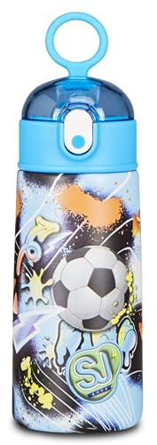 SJ GANG STYLE JAM GANG Borraccia termica, Multicolore, 500 ml, Acciaio Inox, Bpa free, Tenuta stagna, Mantenimento temperatura caldo 12h reddo 24h, Riutilizzabile, Bambino, Ragazzo, Scuola, Sport