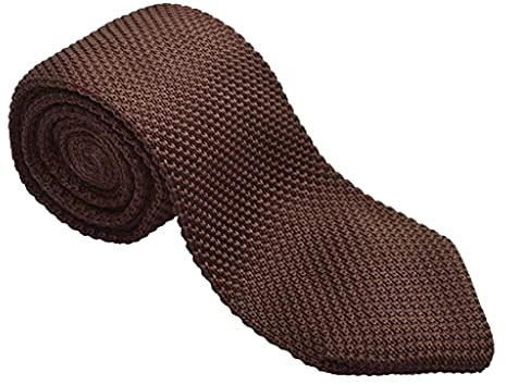 FerneeButy Cravate Tricotée pour Hommes - Accessoire de Mode Élégant - Cravate en Laine et Coton - Pour Bureau et Cérémonie- 146cm x 7cm Marron