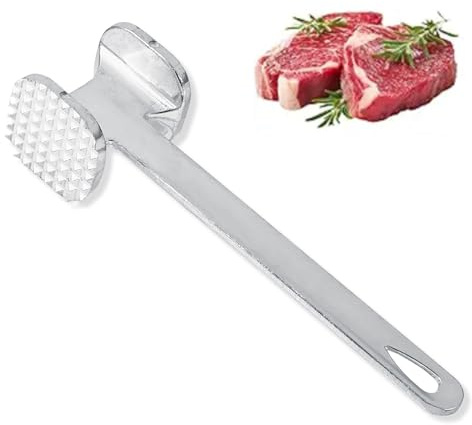 Martillo ablandador de carne con mango cómodo, mazo de aluminio de doble cara para cocina, mazo resistente para ablandar carne