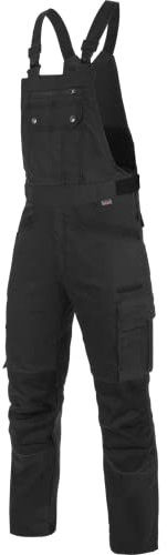 WÜRTH MODYF Arbeitslatzhose Nature - professionelle Arbeitshose für Herren - Latzhose mit Knieschutztaschen - in der Größe 90 in Schwarz