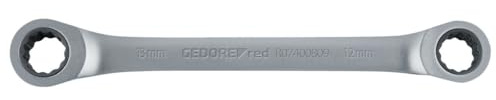 GEDORE red Doppelringratschenschlüssel gerade Form, metrisch Schlüsselweite 12 x 13 mm