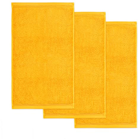 Möve Superwuschel Asciugamano per ospiti in 100% cotone, Arancione, 30 x 50 cm, pacco da 3