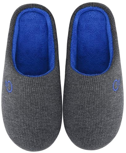 Mishansha Chaussons Homme Femme Pantoufles Hiver Automne Chaussures Chaud - avec Doublure Peluche Doux et Mousse Mémoire de Forme (Gris, 38/39)