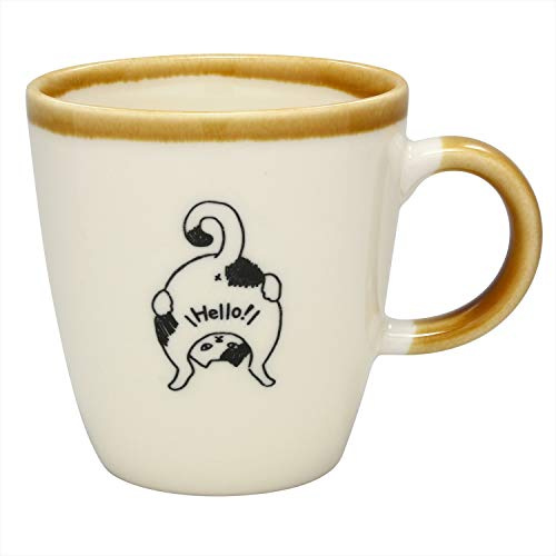 Tasse à thé japonaise Mino en céramique, 270 ml, fabriquée au Japon, chats rigolos – Chat Bicolore K13380