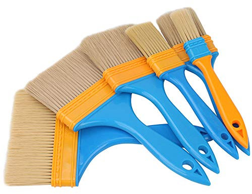 YMZ 6pcs Kunststoffgriff Haushalt Dekoration Malerpinsel Nylon steif Pinsel 2,5 Zoll 1,5 Zoll 2 Zoll 3 Zoll 4 Zoll 5 Zoll Pinsel harte Borsten Pinsel Reinigung Industrie Grill Backen