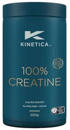 Kinetica Sports Creapure® 100% Kreatin Monohydrat Pulver - Geschmacksneutral | 3.4g Kreatin/Portion, 147 Portionen/500g Packung | Vegan & Glutenfrei | Unterstützt Leistungsfähigkeit & Muskelkraft