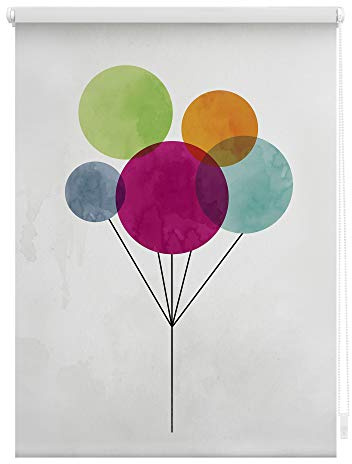 Lichtblick Klemmfix Verdunklungs-Rollo mit Motiv, ohne Bohren, Blickdicht, Seitenzugrollo, Made in Germany, Ballon - Bunt 80 x 150 cm
