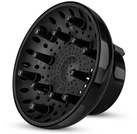 YUNAI Universal Hair Diffuser, Adjustable Attachment, Fits Most Kinds of Blow Dryer, Diameter 4.3cm to 6.5cm Prefer, Professional Salon Frizz-Free Fast Blow Drying Diffuser for Curly Hair.(Black)