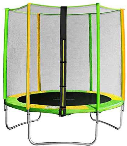 Trampolino Elastico Fitness Trampolini da esternocon Rete di Recinzione di Sicurezza e Copertura del Telaio, Trampolino per Bambini per Adulti all'aperto per Allenamento (5 piedi di verde)