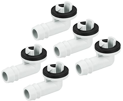 sourcing map Aire Acondicionado Drenaje Manguera Conector 15mm Tubo Codo Conexión Reemplazo Pieza Accesorios para Mini-Split Ventana AC, Beige Paquete de 5