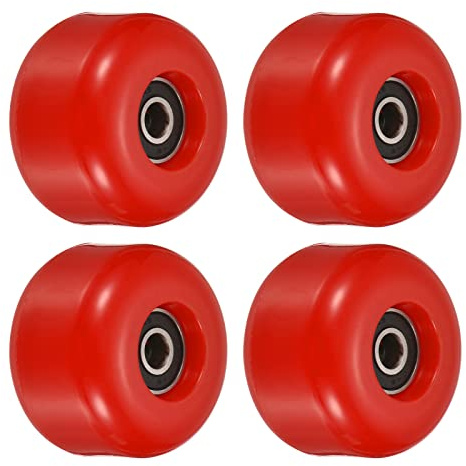 PATIKIL 54mm Skateboard Ruota con Cuscinetti ABEC-9, 4pz Street Ruote per Skateboard Cruiser Ruota Sostituzione 85A, Rosso