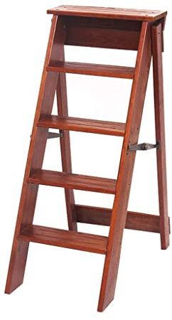 Kitchen Step Stools Folding Ladder Kitchen Wooden Ladders Small Foot Stools Wood Folding Step Stool for Adults & Kids Indoor Stepladder Portable Shoe Bench/Flower Rack