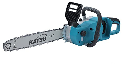 KATSU FIT-BAT 21 V tvillingbatteri borstlös sladdlös elektrisk motorsåg 16-tums styrstång och bladkedja för trädgårdsträd träskärning, batterier och laddare ingår inte 102735