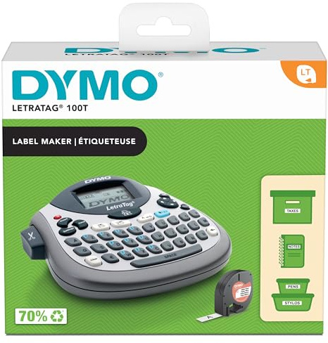 DYMO LetraTag LT-100T - Dispositivo de Escritorio con Teclado AZERTY, Color Plateado