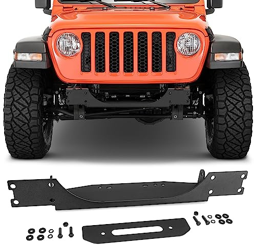 Quadratec Winch Mounting Plate - Fits Jeep Wrangler JL/JLU & Gladiator JT 2018-2026 with Factory Steel Bumper - Jeep Winch Plate Mount Jeep Wrangler Winch Plate - Fits Most Winches up to 12,000 lbs.