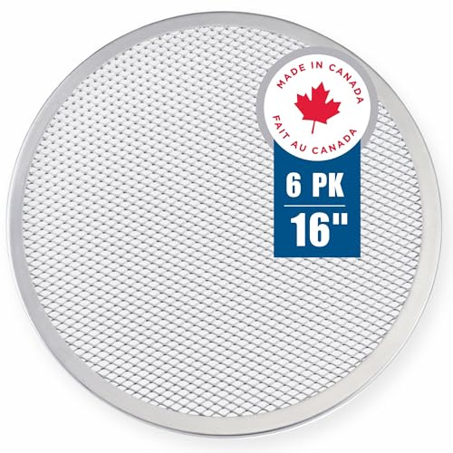 Norjac 16 Inch Pizza Screen, 6 Pack – Aluminum Mesh for Oven, Seamless, Rust-Free, Durable Baking Trays for Crispy Crusts