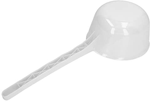 Paletta per Acqua in Plastica con Manico Lungo, Mestolo di Grande capacità per Giardino, Bagno, Cucina - Design Ispessito, Multifunzionale (Bianco)