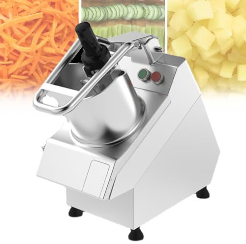 MiBoce Coupe-légumes Électrique Professionnel 550 W, Coupe-légumes Commercial, avec 6 Lames, Vitesse De Rotation 300 TR/Min, Sortie 200-250 Kg/h, pour Usage Domestique Et Commercial