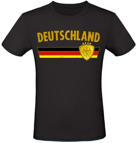 Alsino T-Shirt Deutschland Trikot EM WM 2024 Tshirt - Europameisterschaft 100% Baumwolle Rundhals Fanartikel Herren Damen Fan-Shirt