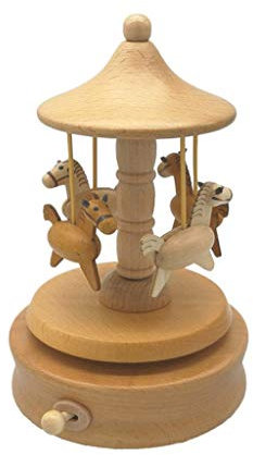 CAFIEDR Karussell Spieldosen aus Holz Musikkoffer Basteln Geburtstagsgeschenk Vintage Geschenk
