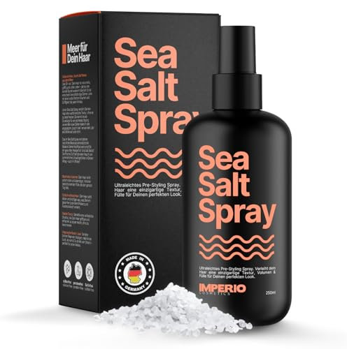 IMPERIO Sea Salt Spray - 250ml Premium sale marino capelli per capelli più folti & texture stabile - Perfette Beach Waves, più volume capelli & presa grazie alla potenza del mare - Unisex profumo