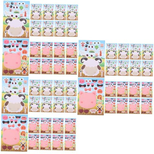 TOYANDONA 36stücke Farmtiere Aufkleber Selbstklebende Cartoon Sticker Für Tierpuzzle Aufkleber Für Bastelprojekte Für Partys Und Lernspielzeug