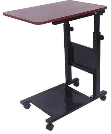 Höhenverstellbarer Beistelltisch mit Rollen Nachttisch Aus Metall, Hebbarer und Klappbarer Überbetttisch, Nachttisch für Die Krankenpflege, für Haus Krankenhaus(Brass,75x40x65cm)