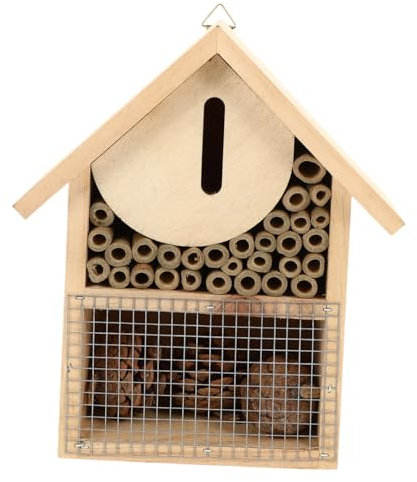 BESPORTBLE Outdoor Bienenhaus Für Garten Hängendes Insektenhotel Für Bienen Und Marienkäfer Und Einfach Aufzuhängen Natürliche Holzstruktur