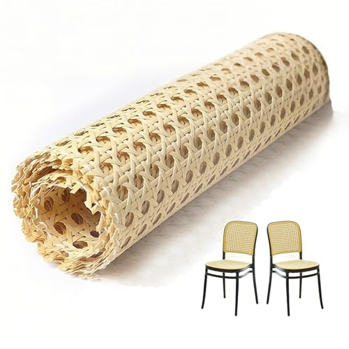 Wiener Geflecht, Rattan Gurtband Meterware Wasserdicht PE Rattan Schimmelfest Möbeldekoration Reparaturset DIY Wabengeflecht Rattanmöbel (Holzfarbe, 40X200CM)